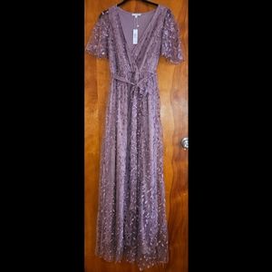 NWT Baltic Born Marseille Embossed Maxi Dress in Lavender